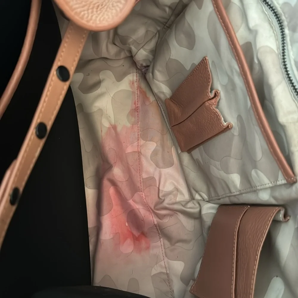 Dagne Dover Dust Pink Leather Laptop Tote